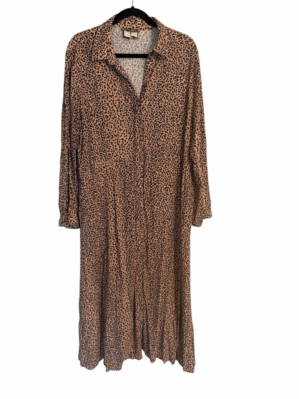 Tuckernuck Tan and Black Leopard-Print Button-Front Maxi Dress